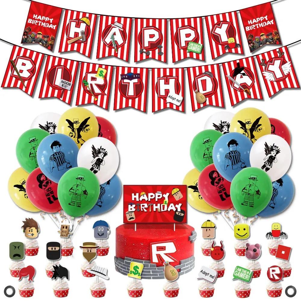 Hot Robot Roblox Dětská Narozeninová Párty Potřeby Sada Jednorázové Nádobí Roblox Papírové Talíře Kelímky Balónky Baby Shower Party Dekorace