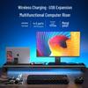 USB-Enhanced Multifunctional Computer Monitor Riser and Desktop Organizer