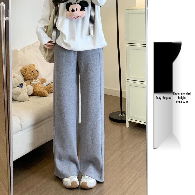 Women's Pink High-Waisted Wide-Leg Pants - Drapey, Petite, Casual for Spring, Autumn, Winter 2026
