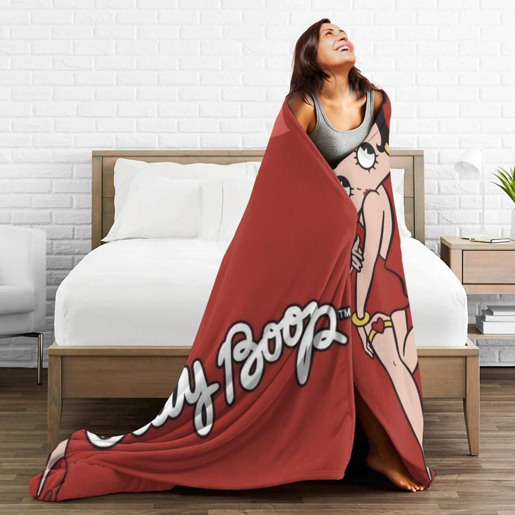 B-Bettys Boops Warm Blanket Kids Plush Throw Blanket Aesthetic Couch Chair Flannel Bedspread Sofa Bed Cover