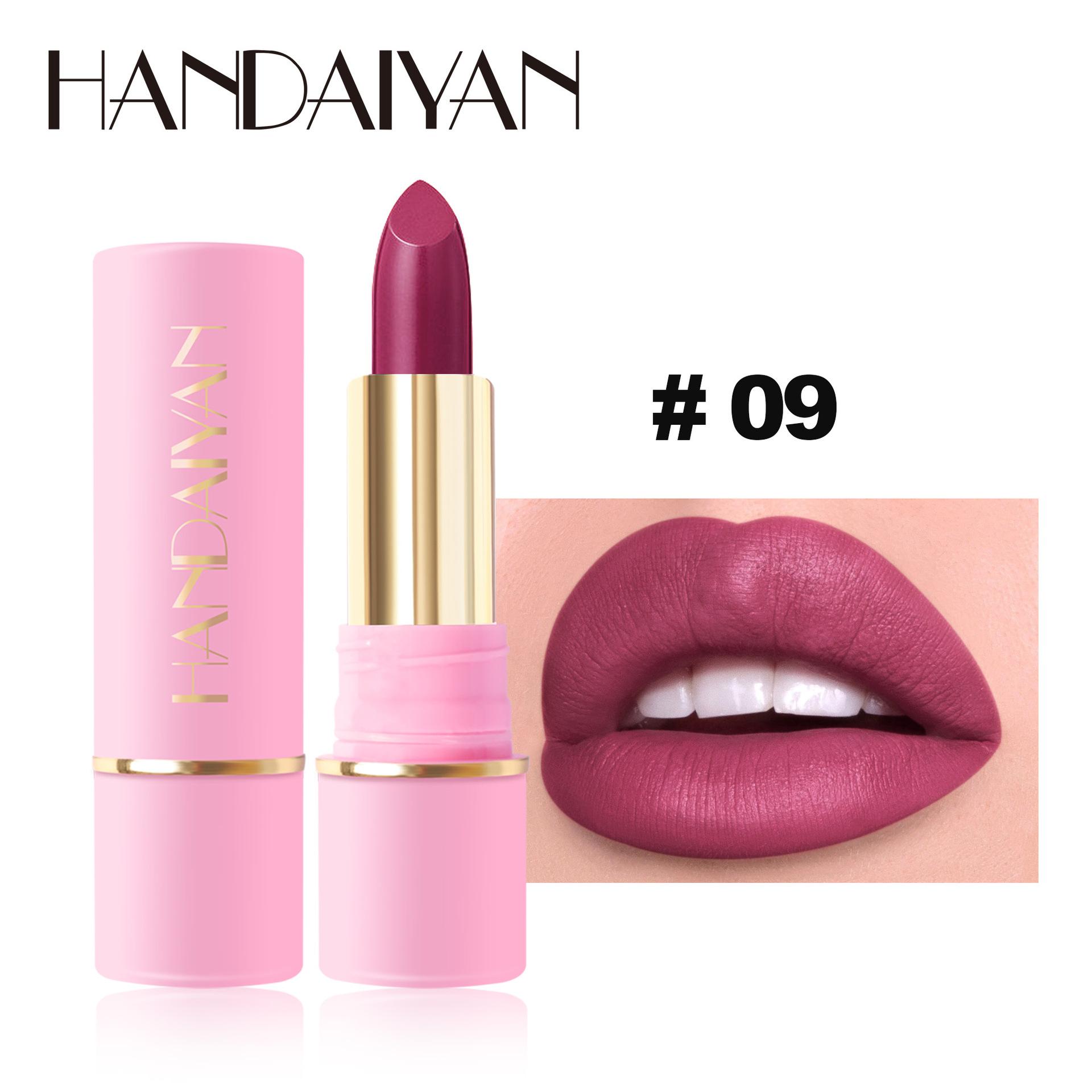 

HANDAIYAN Libje Sûnder Dipping Cup Lipstick 10 Kleuren Ien -tylige Matlippenstift Kleur Hyurizing 09