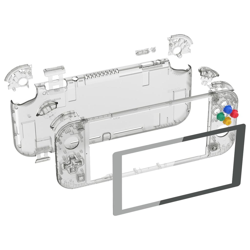 eXtremeRate DIY Compatible Case Shell Made of Clear Material for Compatible with Switch Nintendo Switch Light Controller Repair Kit with Custom Case