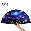 Decorative Fan Folding Sturdy Bone Exquisite Pattern Bright Color Glow in The Dark Festival Performance Party Supply