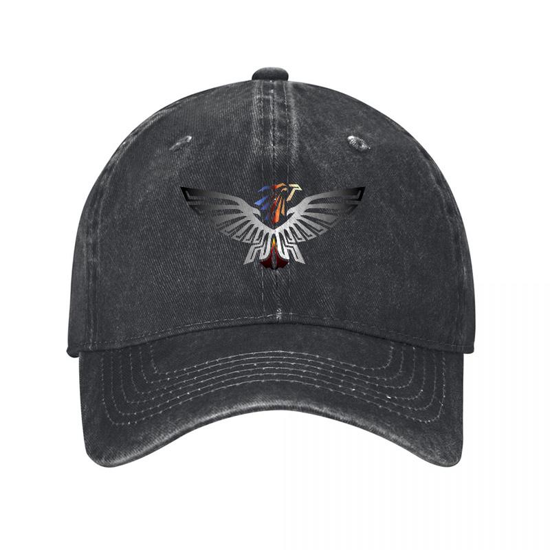 Eagle Logo Washed Canvas Baseball Cap Classic Adjustable Hat with Embroidered Bird Design for Unisex and Women Outdoor Style