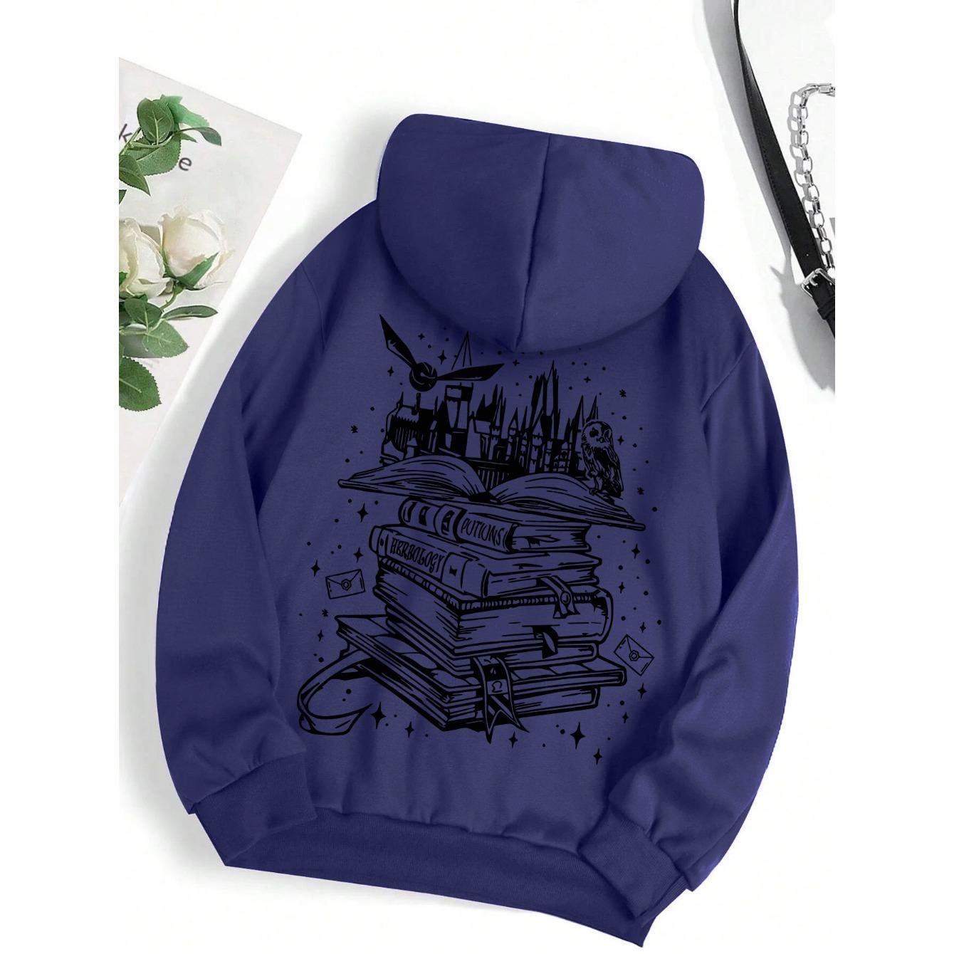 

Забавная книжка печатная толстовка женская Harajuku повседневная свободная с капюшоном модная мягкая удобная толстовка с капюшоном осенняя теплая женская одежда S