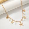 Holiday beach style starfish pendant shell imitation pearl tassel beach element alloy women's necklace