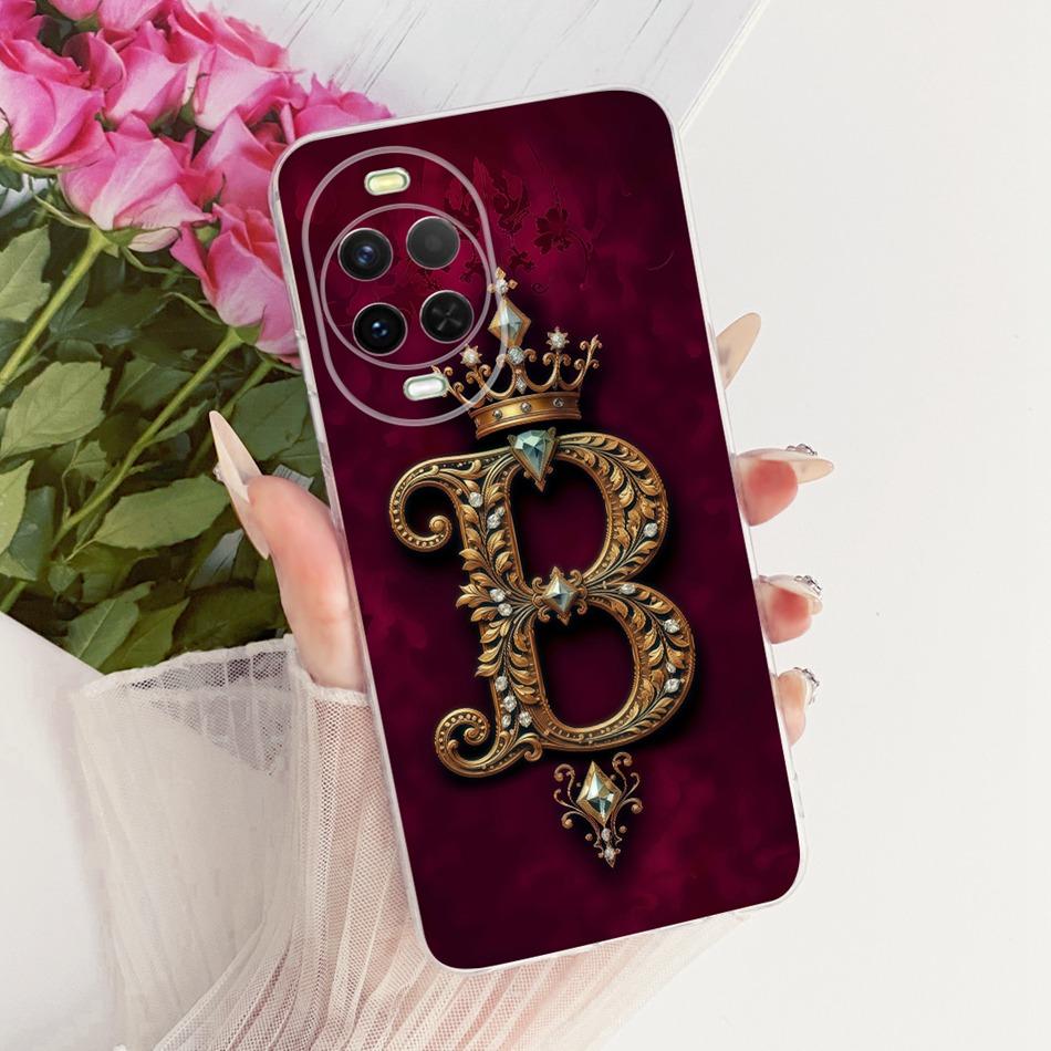 For Huawei Nova 15 15Pro Royal Crown Initial Letter Couple Phone Case For Huawei Nova15 Pro 15 Ultra Soft Silicone TPU Bumpers