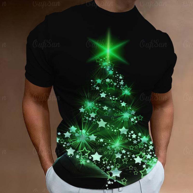 Christmas T-Shirts For Men 3d Santa Claus Printed Street Designer Short Sleeved Loose Oversized T Shirts Fashion New Tops Tees
