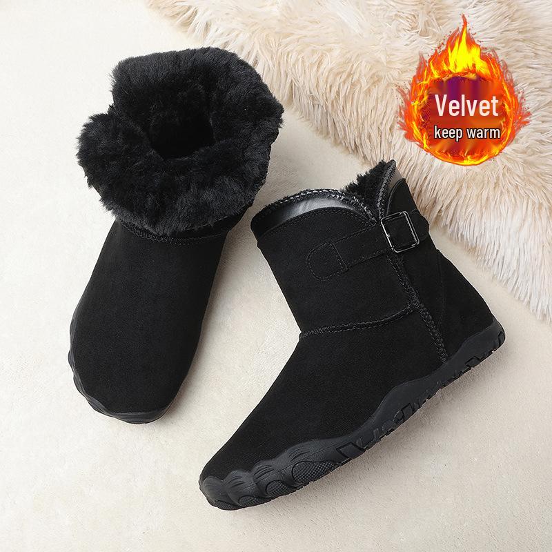 Unisex Fünf-Finger Baumwoll-Winterstiefel 2026 - Samtgefüttert, Warm, Abriebfest, Verdickte Schneestiefel
