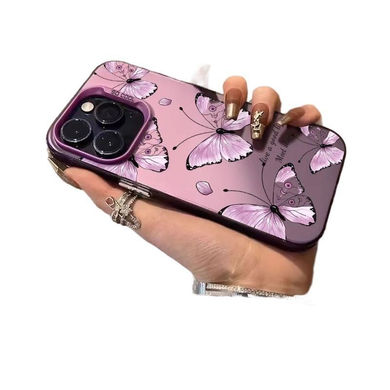 Purple Butterfly iPhone16Pro Phone Case 15/14/13 Laser 12 Apple 11XsMax/plus