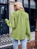 2024 Spring/Summer Women's Solid Color Commuter Loose Long Sleeve Shirt with Ruffled Collar