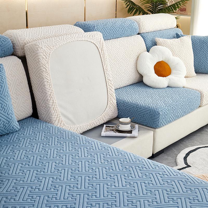 Thickened Non-Slip Polar Fleece Sofa Cover: Elastic, Full Coverage, Dustproof, High-Grade Design