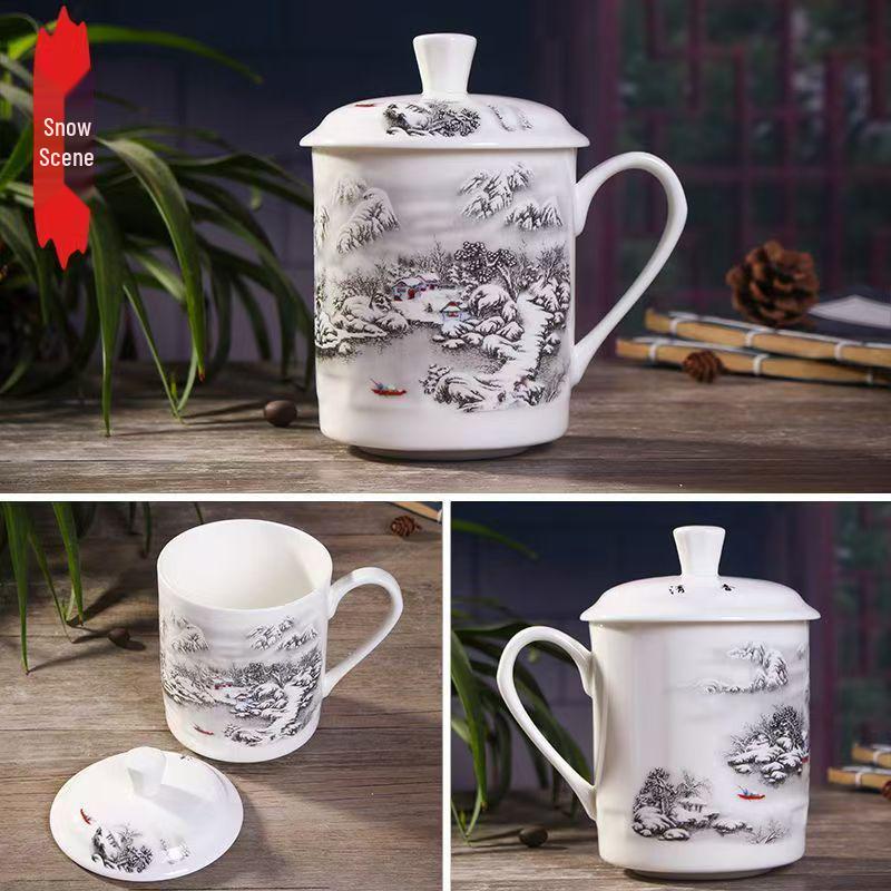 Translucent Bone China Tea Cup with Lid - Ideal for Home, Office, Hotel, or Gift.