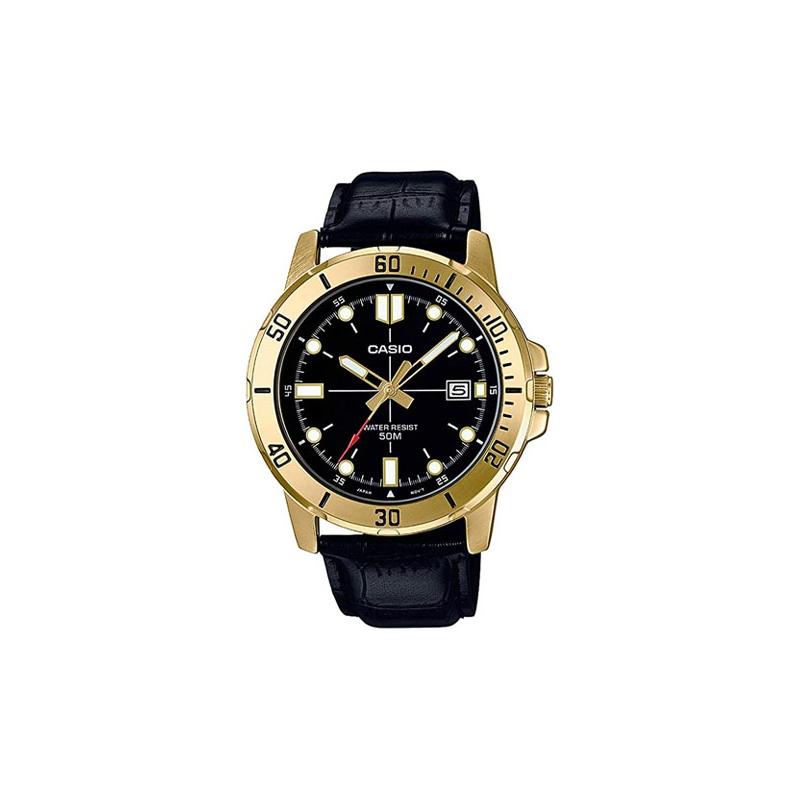 

Casio STANDARD Series 50 Meters Waterproof Quartz Movement Leather Strap Japanese and Korean Watch Men s Watch Black Dial MTP-VD01GL-1E чёрный