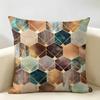 Nordic Original Geometric Marble Pattern Cushion Cover Natural Linen Organic Fabric Printing Breathable Perfect For Home Decor
