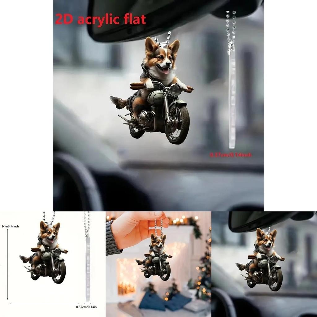 Stylish Cartoon Dog Acrylic Pendant Decorative Car Interior Piece And Ornament Christmas