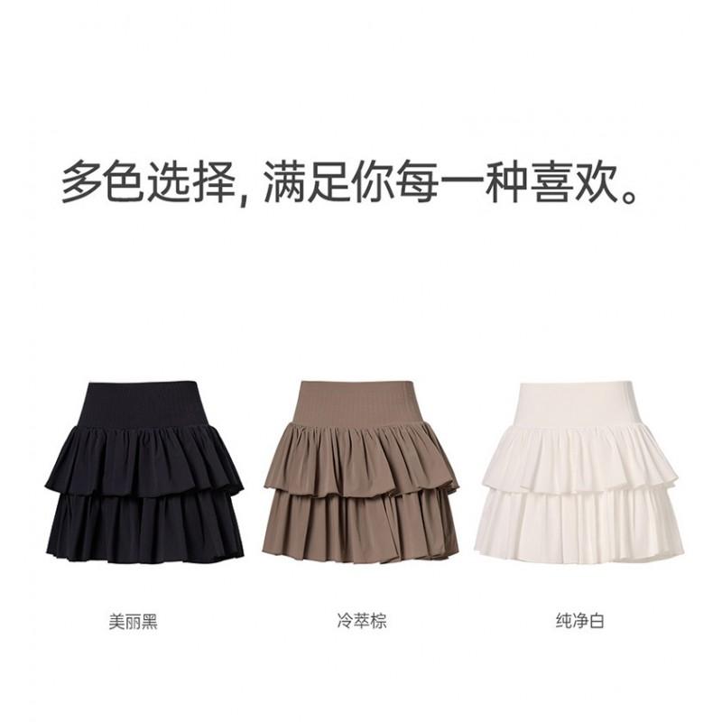 Womens A-Line Pleated Sport Skirt With Built-in Shorts Tennis Badminton Running Gym