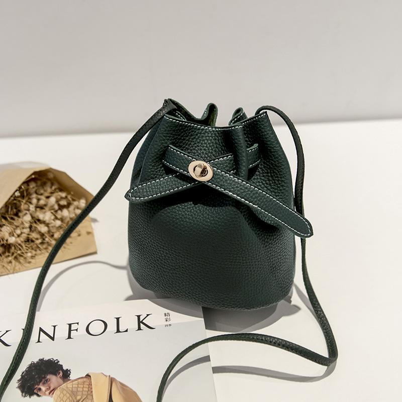 Borsa Secchiello Semplice Guangzhou, Borsa Piccola con Chiusura a Fibbia Larga, Monocolore Casual a Spalla