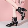 Fashion 2025 Plus Size Women's Fashion Boots Lace Embroidery Ankle Sandal Boots Crystal Bow Tie Back Zip Stylish Retro Summer Footwear