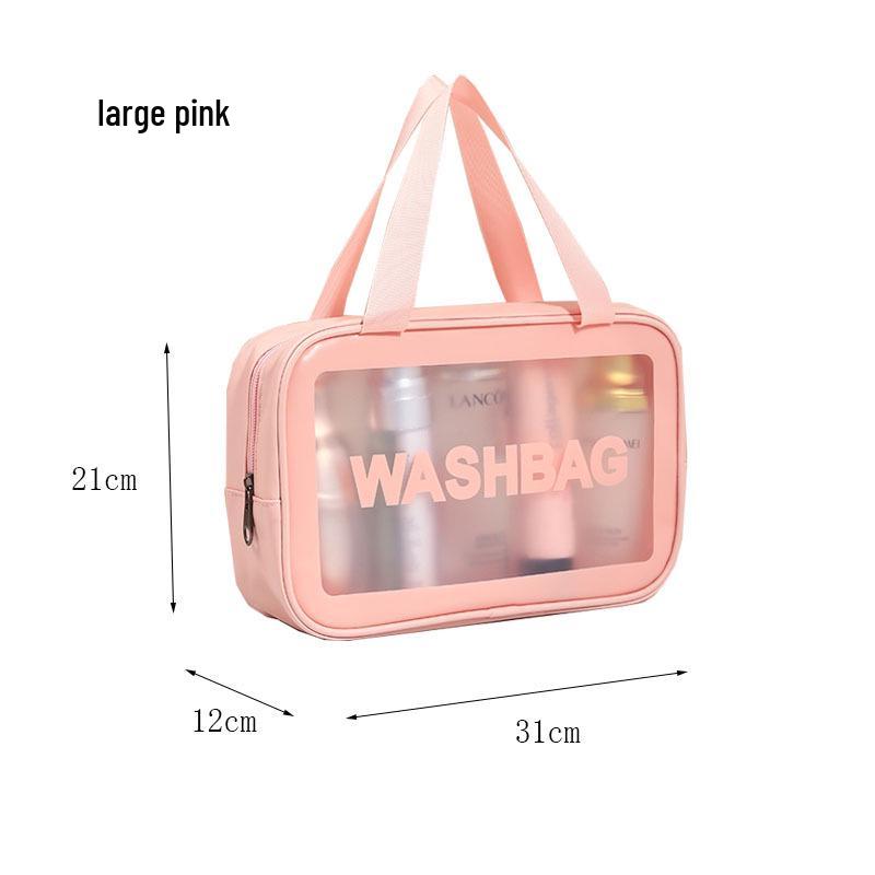 Large Capacity Frosted Waterproof Transparent PU Makeup Bag for Travel & Swimming