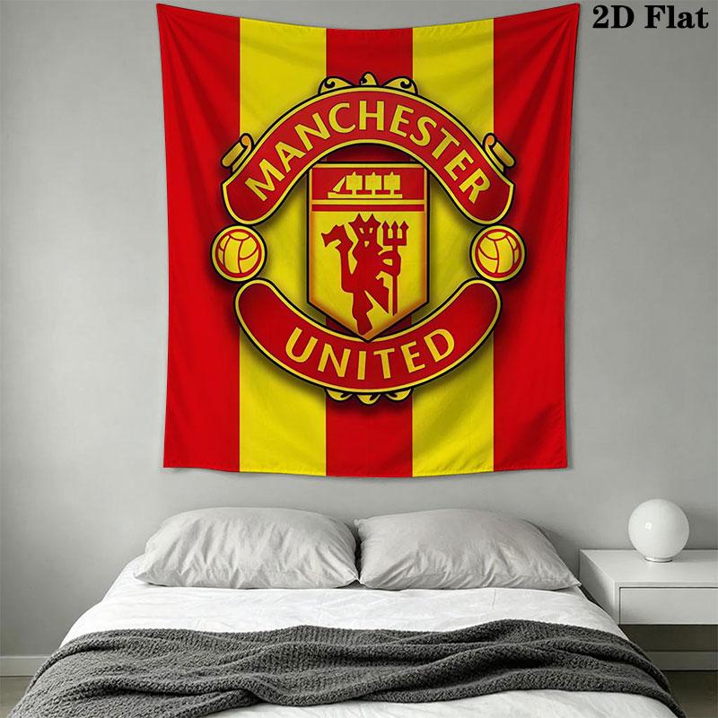 Man Utd D Wall Hanging Printed Fabric Blanket Decorative Tapestries for Bedroom Living Room Home Decor