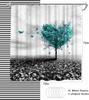 Natural Heart Shaped Tree Shower Curtain Polyester Fabric Bathroom Decoration Waterproof Shower Curtain 180X180Cm