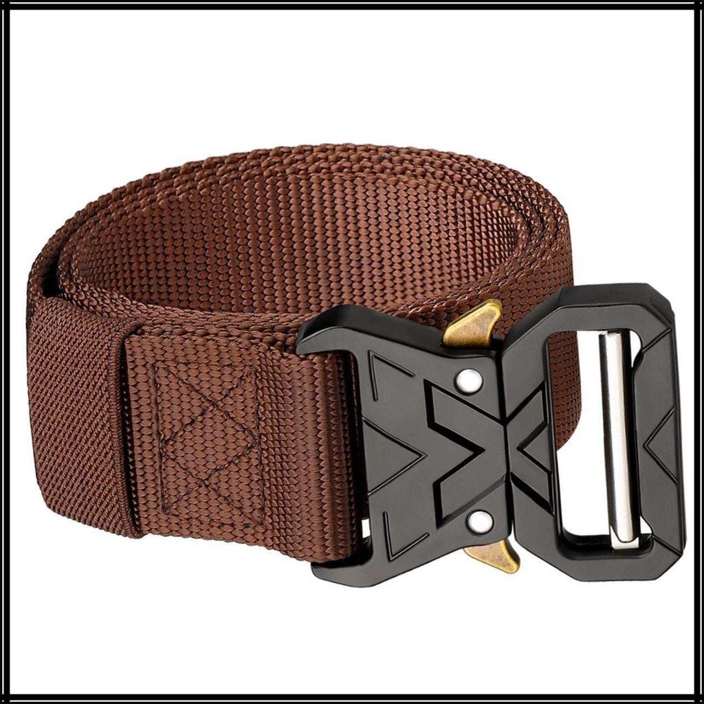 [White Fang] Canvas Nylon Belt, High Durability, Quick-Release Buckle, Tactical, Men's BT993 (Black)