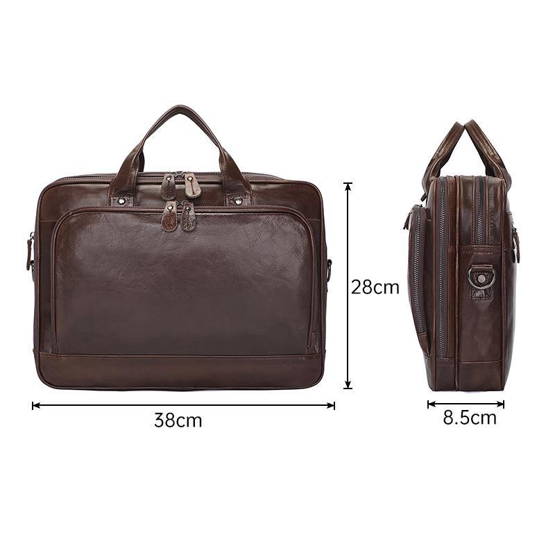 Jiameida Men's Large Capacity Genuine Leather Briefcase & Business Laptop Bag