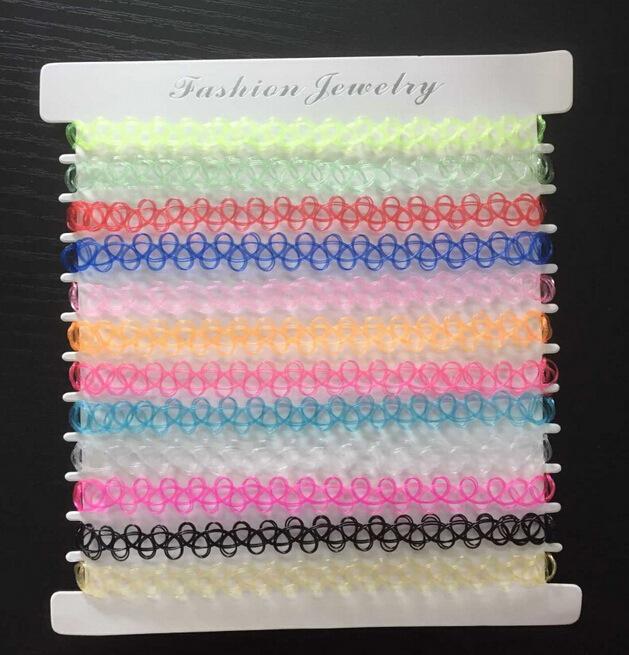 Color Simple Transparent Color Woven Retro Empty Imitation Tattoo Fishing Line Necklace