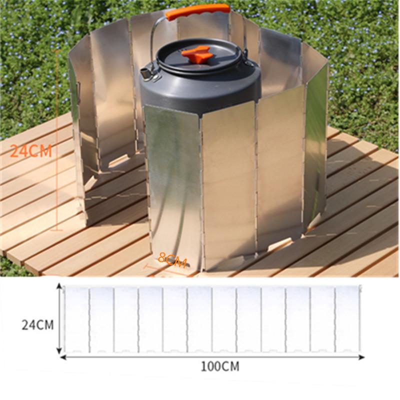 6/8/10/12/16 Plates Aluminum Windscreen Stove Windshield Wind Shield Outdoor Camping Supplies Picnic Cooking Windproof Screen