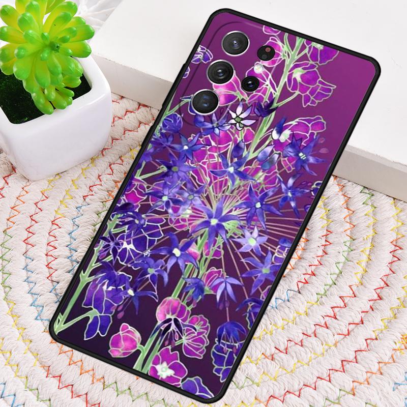 Blue Flower Phone Case for Samsung Galaxy note 10 pro S26 Ultra S23 S24 FE S25 S21 S22 PLUS shockproof Cove
