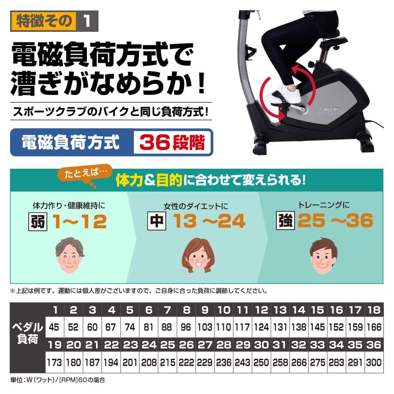 ALINCO Fitness Bike Advanced Bike 7218 Electromagnetic Load System Load Capacity 135kg Can Be Used for Sports Club Exercise AFB7218 Quiet Saddle