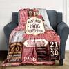Vintage Anniversary Celebration Customize Your Name Blanket Soft Cozy Perfect For Sofa Couch Office Bed Picnics Ideal For All Seasons Modern Style
