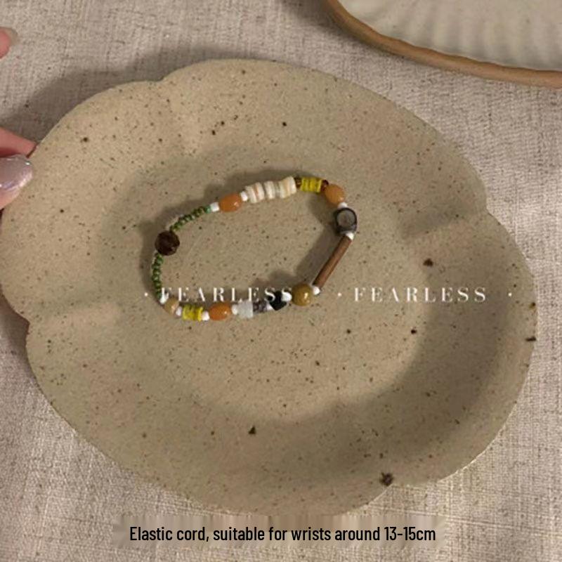 Handmade High-End Retro Tibetan Bead Bracelet with Natural Stone, Chinese Ethnic Style.
