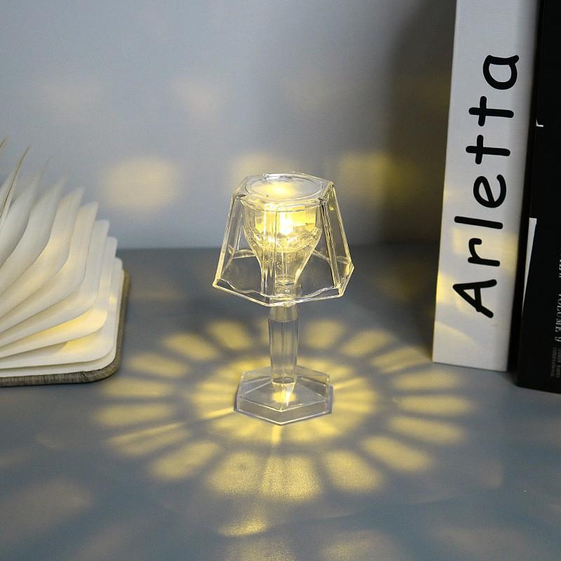 New Diamond Night Light Creative Decorative Ornament Lamp Atmosphere Projection Refraction Bedroom Bedside Table Lamp