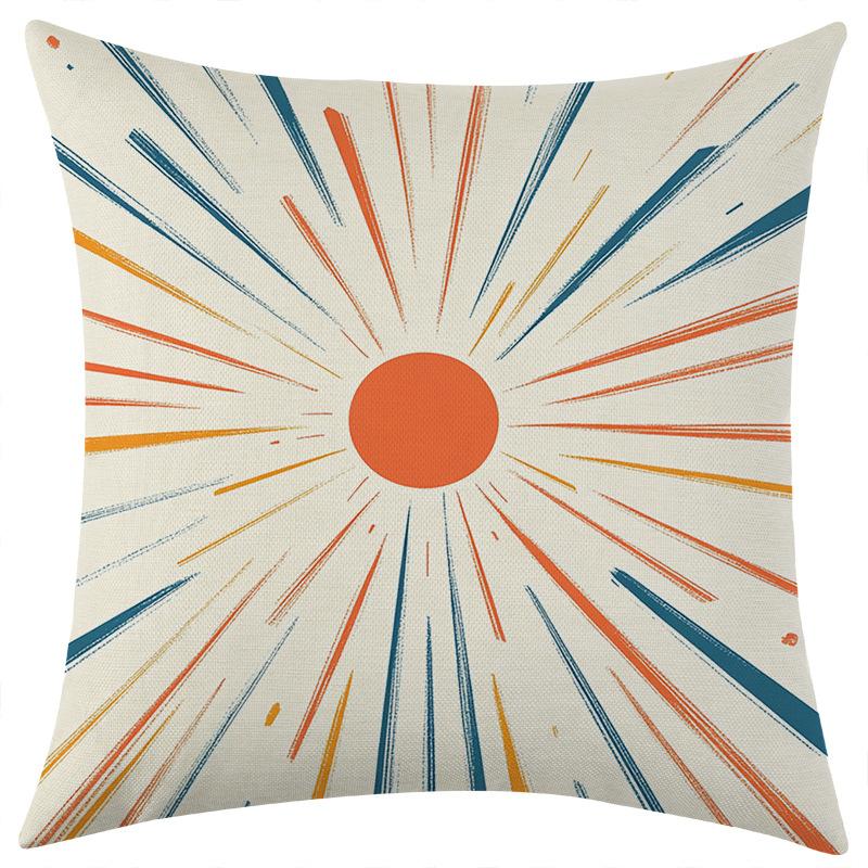 

New Red Sun Red Sun Linen Pillowcase Car Sofa Lumbar Pillow Cushion 45 * 45 separate pillow cover