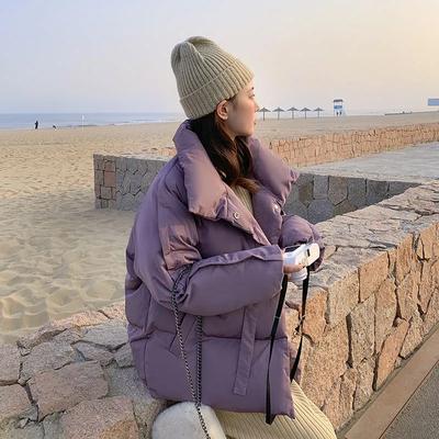 Giacca invernale imbottita in cotone con cappuccio corto stile coreano Giacca da donna alla moda in stile allentato
