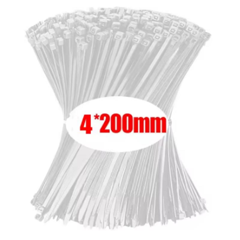 100Pcs Nylon Cable Ties Self-locking Cord Ties Straps Adjustable Cables Fastening Loop Home Office Wire Zip Ties