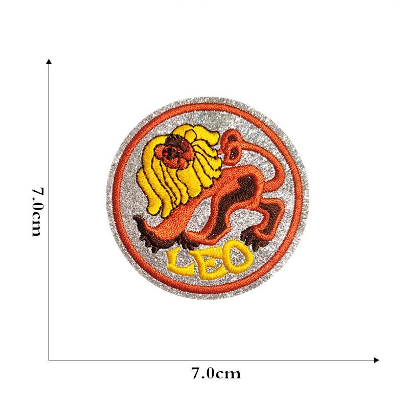 New Cartoon Constellation Embroidery Patch - Creative Round Design
