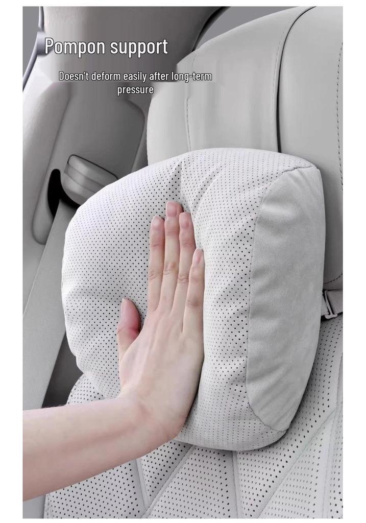 Mercedes-Benz S-Class Suede Perforated Car Headrest Pillow for Neck Protection