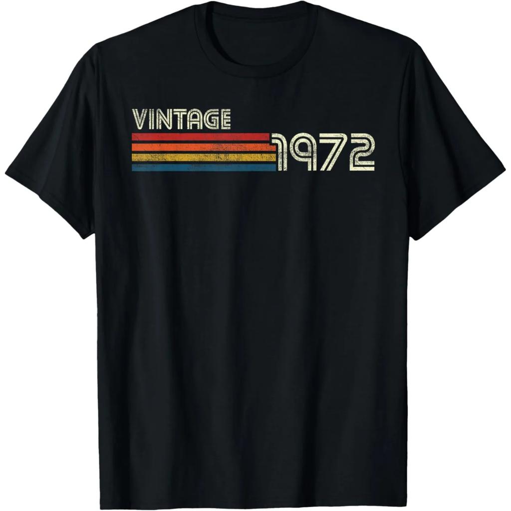 Classic 1972 Original Vintage Birthday Est 1972 Edition T Shirts Men Streetwear Tee Shirt Short Sleeve Unisex Loose Clothing