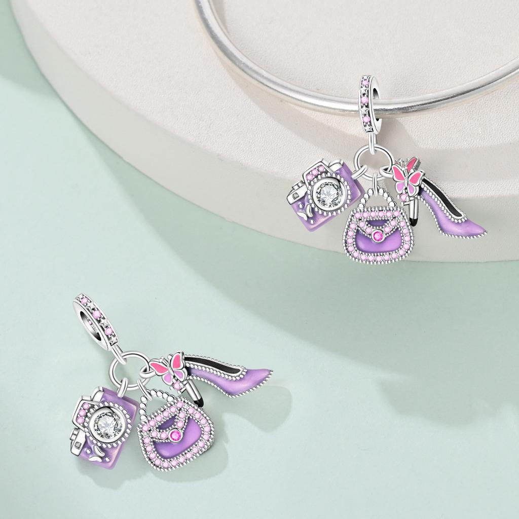 Design Baroque Vintage Bag Accessories Beaded Charms DIY Accessories Bracelets Copper Silver Plated Women