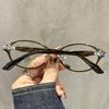 Oval Nerdy Glasses for Women: Retro Japanese Style, Anti-Blue Light, Saturn Design, Prescription Compatible.