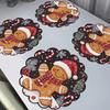 Winter Gingerbread for Pattern Round Placemats, Non-Slip Table Mats, Heat-Resistant, Dry Clean Only, Perfect for Winter Dining and Party Decor