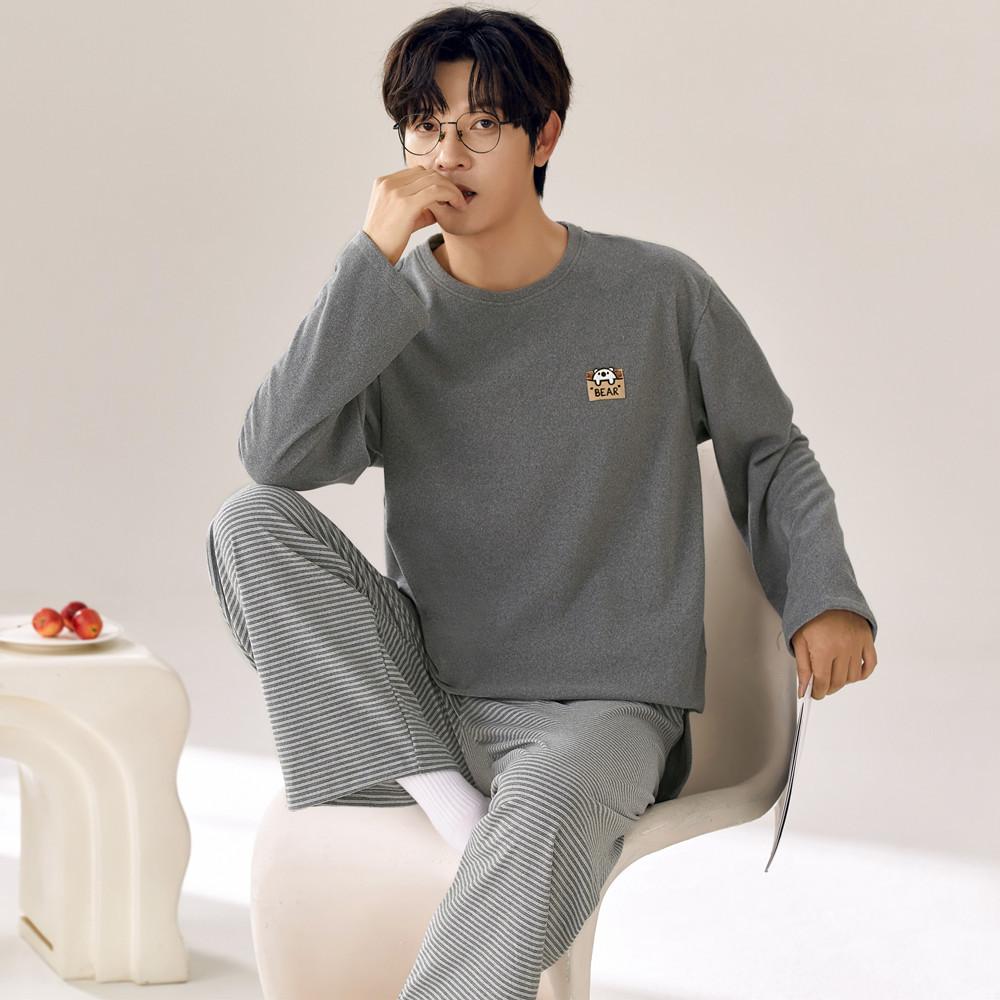 Thickened couple pajamas long-sleeved thick German velvet large-size home autumn and winter men's and women's warm loungewear suits can be worn 