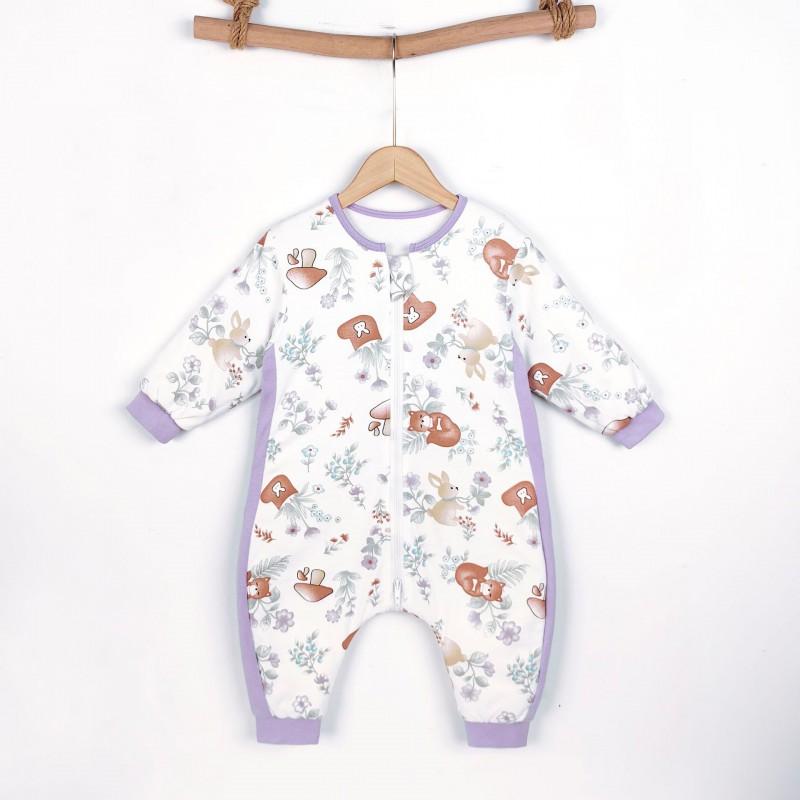 Kids Cotton Warm Sleeping Bag With Legs Winter 3-8 Years Old Toddler Sleepwear Anti-Kick Belly Protection