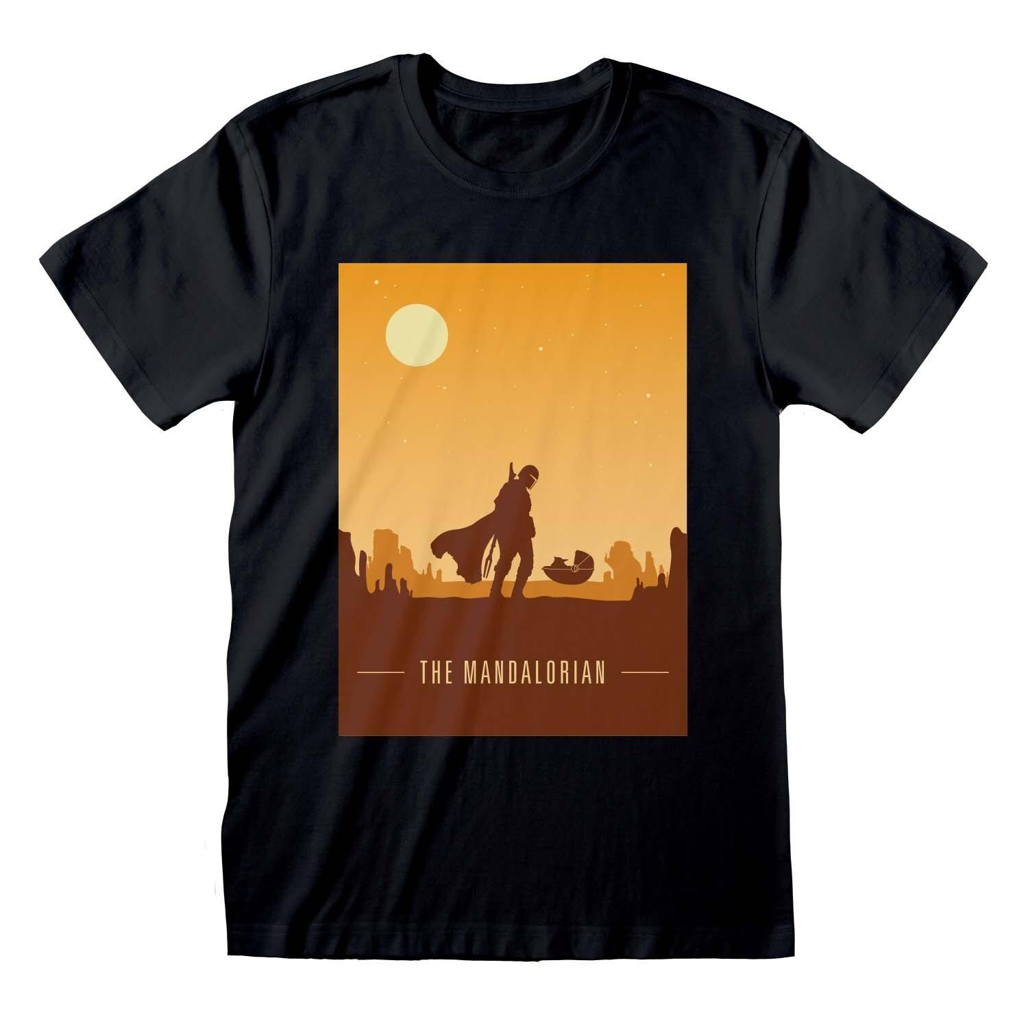 Star Wars Mandalorian Retro Poster Official Merchandise T-Shirt Black New XXXL