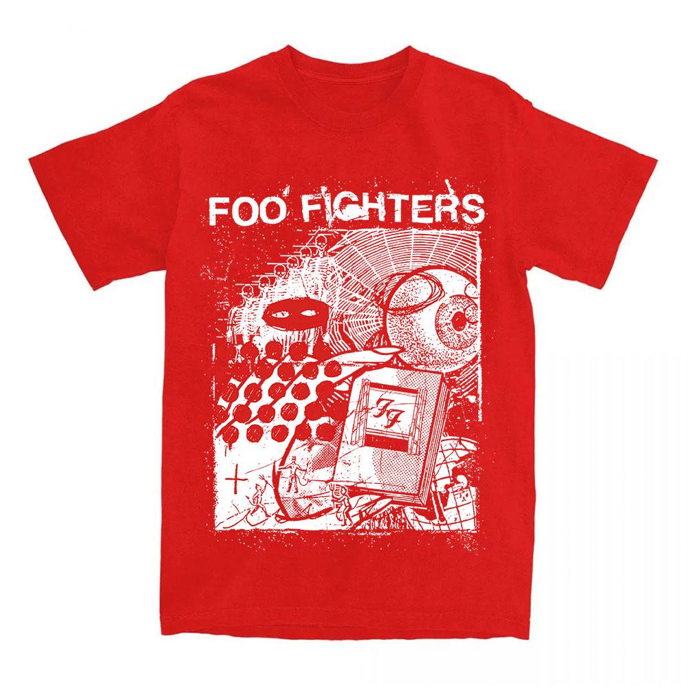 Your Favorite Toy Tee Foooo Fighters Rock Band Design T-shirt Summer Short Sleeve Loose Mens Tshirts  Casual Unisex Streetwear