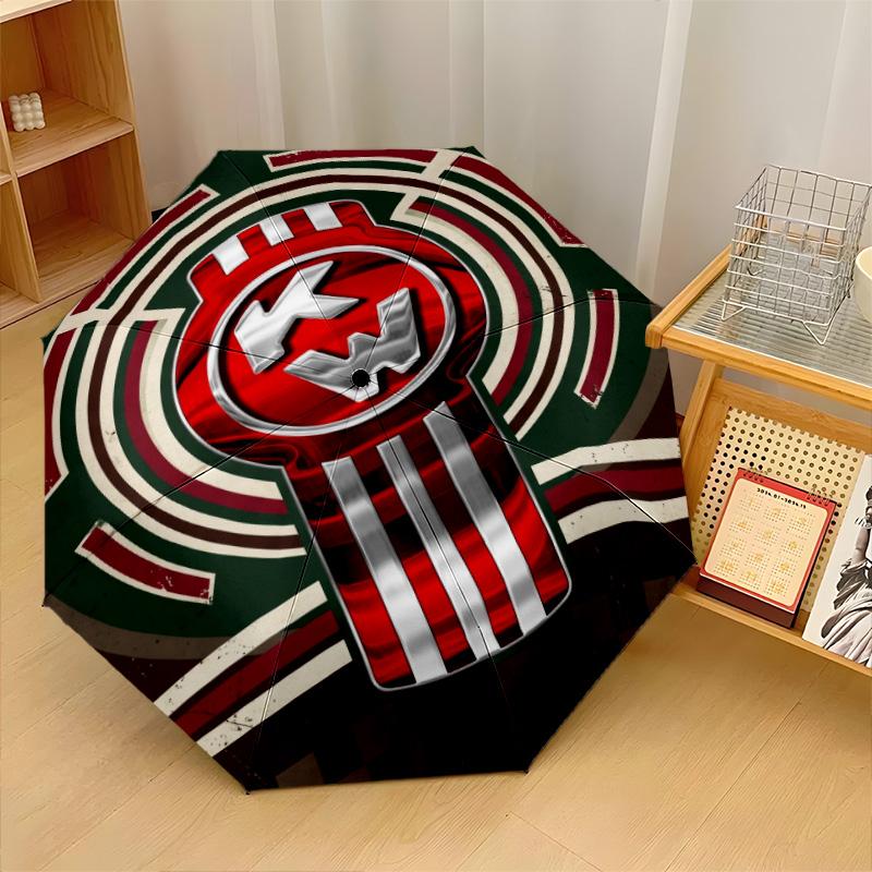Kenworth Print 8?Ribs Automatic Umbrella Wind Resistant Lightweight Folding Umbrella For Outdoor Travel