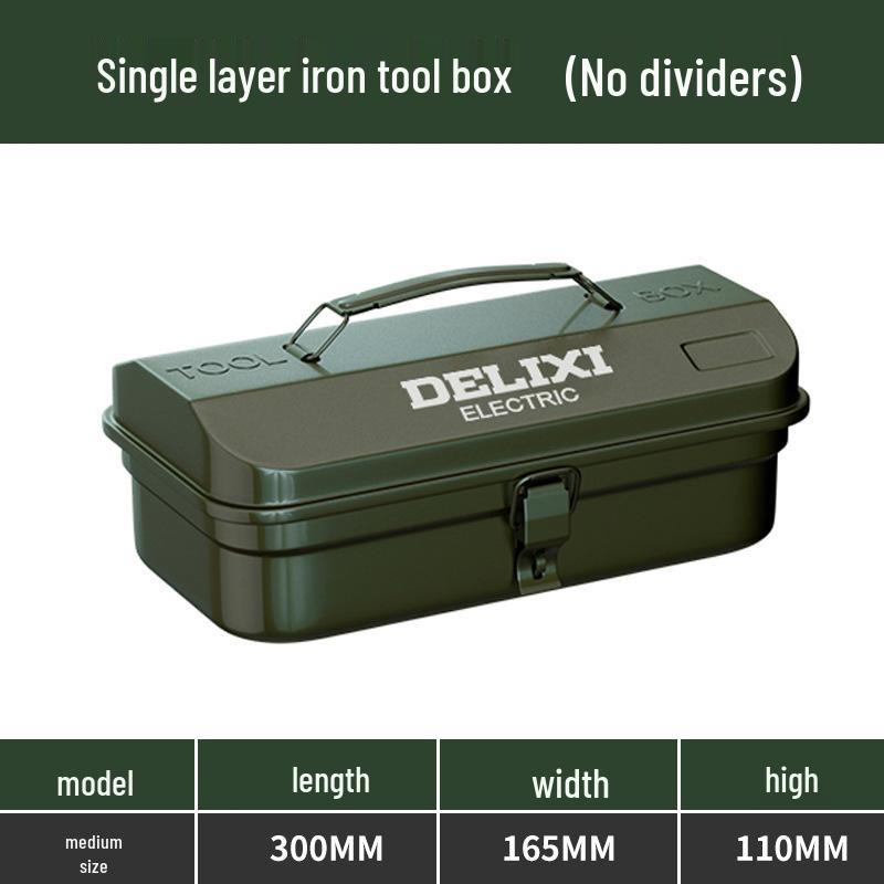 Delixi Industrial-Grade Metal Tool Box for Home and Auto Repair